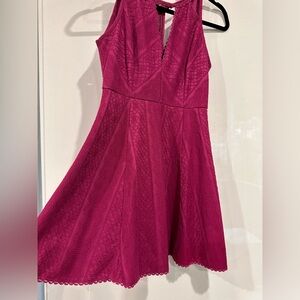Free People Missed Connection Fit and Flare Fuchsia Lace ALine Mini Dress Size 6